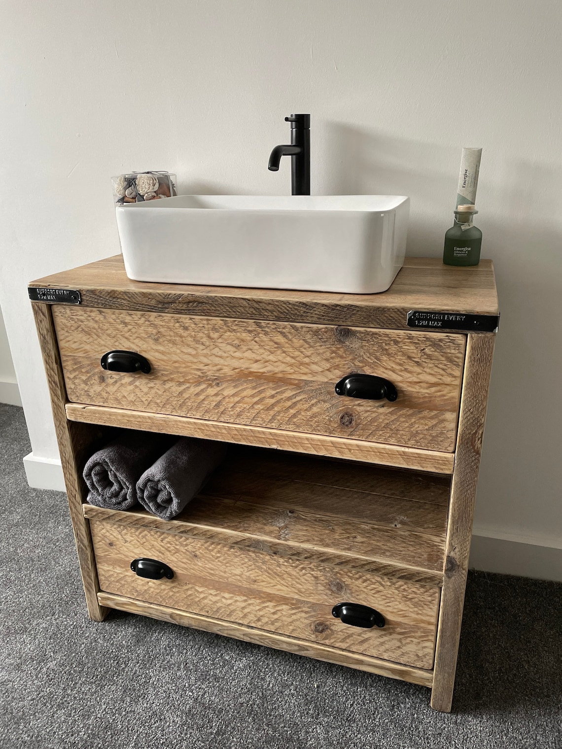 WALLINGTON Reclaimed Wood Rustic Bathroom Vanity Unit - Etsy UK