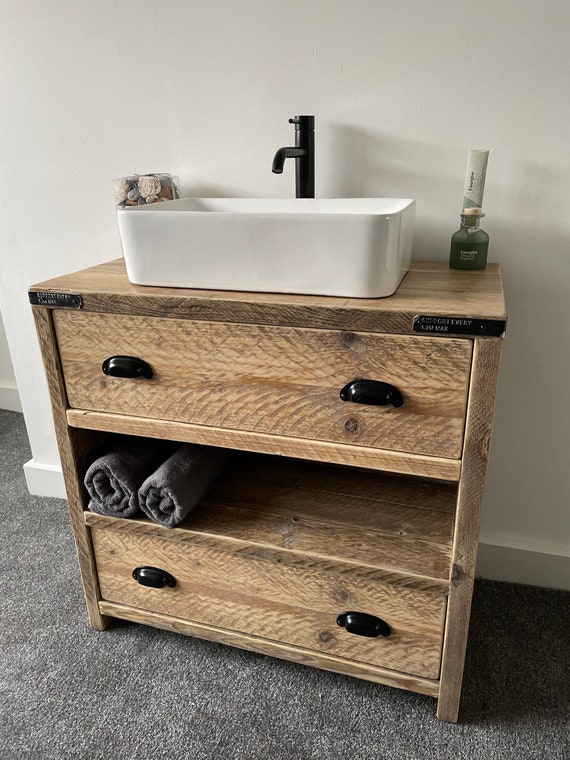 Reclaimed wood bathroom vanity cheap unit
