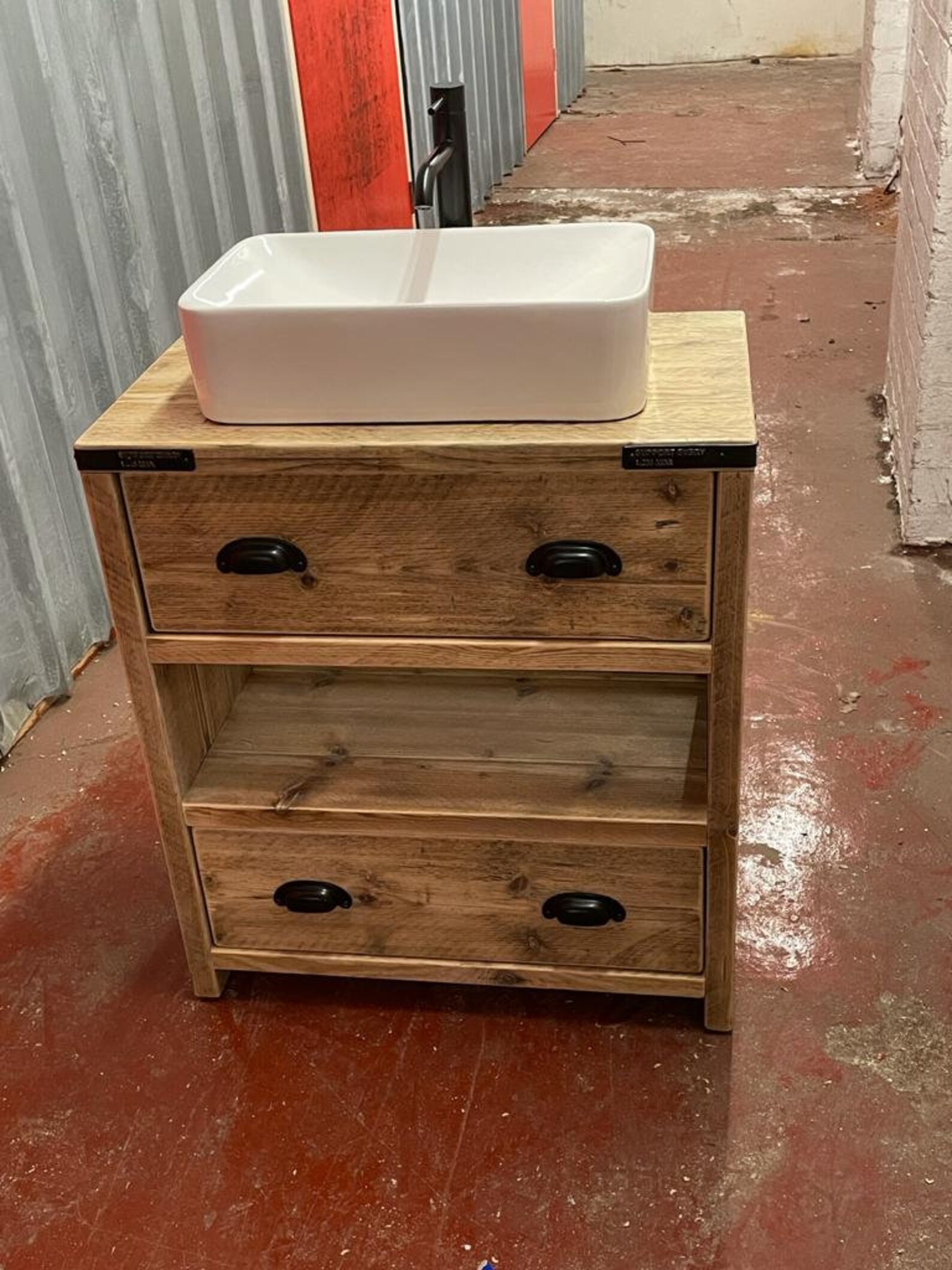Bathroom Reclaimed Wood Vanity Unit Etsy
