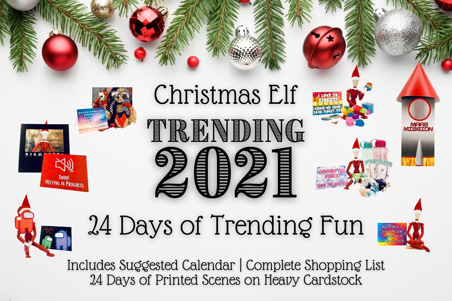 Elf on the Kit Trending 2021 Printed Complete 24 Day Set Elf Etsy UK