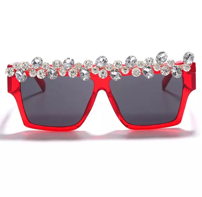 Oversized Square Diamond Sunglasses Women Luxury Brand Fashion Etsy