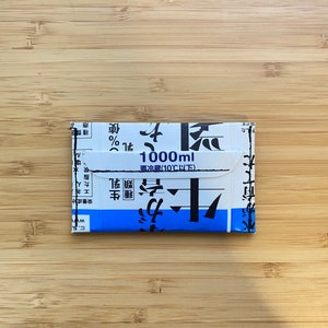 1of1 Minimalist Wallet / Cardholder made from Topographic Northern Japanese Milk Carton (100% handmade and upcycled)