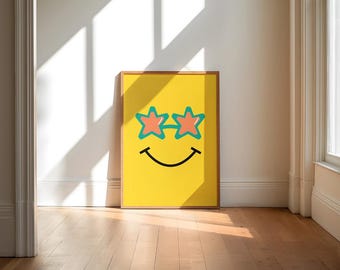 Cool kids print, smile face, retro style print, positive quotes, playroom print, boys bedroom, girls bedroom
