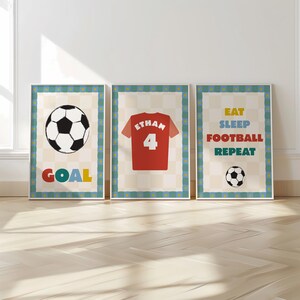 Soccer poster, kids football print, sports print, boys bedroom, football bedroom, playroom wall art image 4