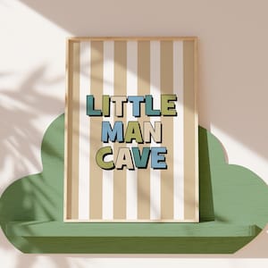 Boy bedroom wall art, little man cave sign, gifts for boys room, playroom print, boys nursery prints, toddler room decor