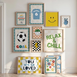 Soccer poster, kids football print, sports print, boys bedroom, football bedroom, playroom wall art image 2