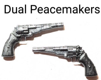 Dual Western Tombstone Revolvers  -Set of 2- 1:12 Toy Accessory (Unfinished, Made to Order)