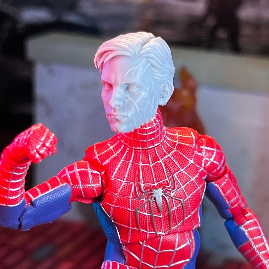 SP3 Spider Vigilante Symbiote Infection Stage 1 3D Printed Head Sculpt ...