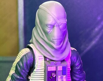 Alien Pirate Duros med Wrap & Ögonlapp Huvudskulptur 1:12 Leksakstillbehör (Ofärdig, Tillverkad på beställning)