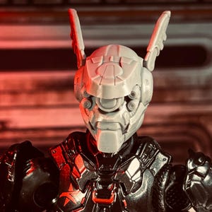 Zero G Near Future Hecaton Cyborg Soldier 3D Printed Head Sculpt (Unfinished, Made to Order)