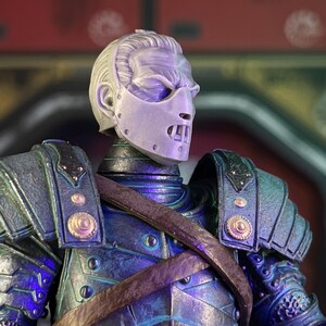 Caged Cannibal Mad Man- Mythic and Cosmic Legions Scaled 3D Printed Head Sculpt (Unfinished, Made to Order)