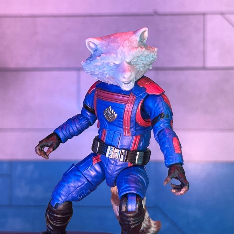 Fierce Space Raccoon Custom 3D Printed Head Sculpt (unfinished, Made to ...