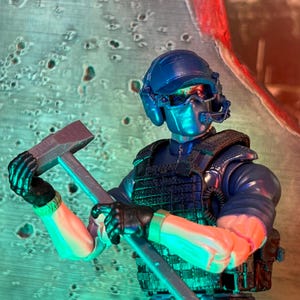 SWAT Sledge Hammer with Cross-Pein Axe Head  1:12 Scale Toy Accessory (Unfinished, Made to Order)