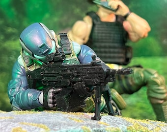 LMG Urban Combat FN EVOLYS avec bipied, accessoire jouet à l'échelle 1:12 ou 1/18 (inachevé, fabriqué sur commande)