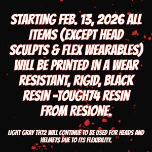 a black background with a red and white text that reads, all items including flex