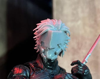 Cyborg Revengance Ninja Armored 3D Printed Head Sculpt (Unfinished, Made to Order)