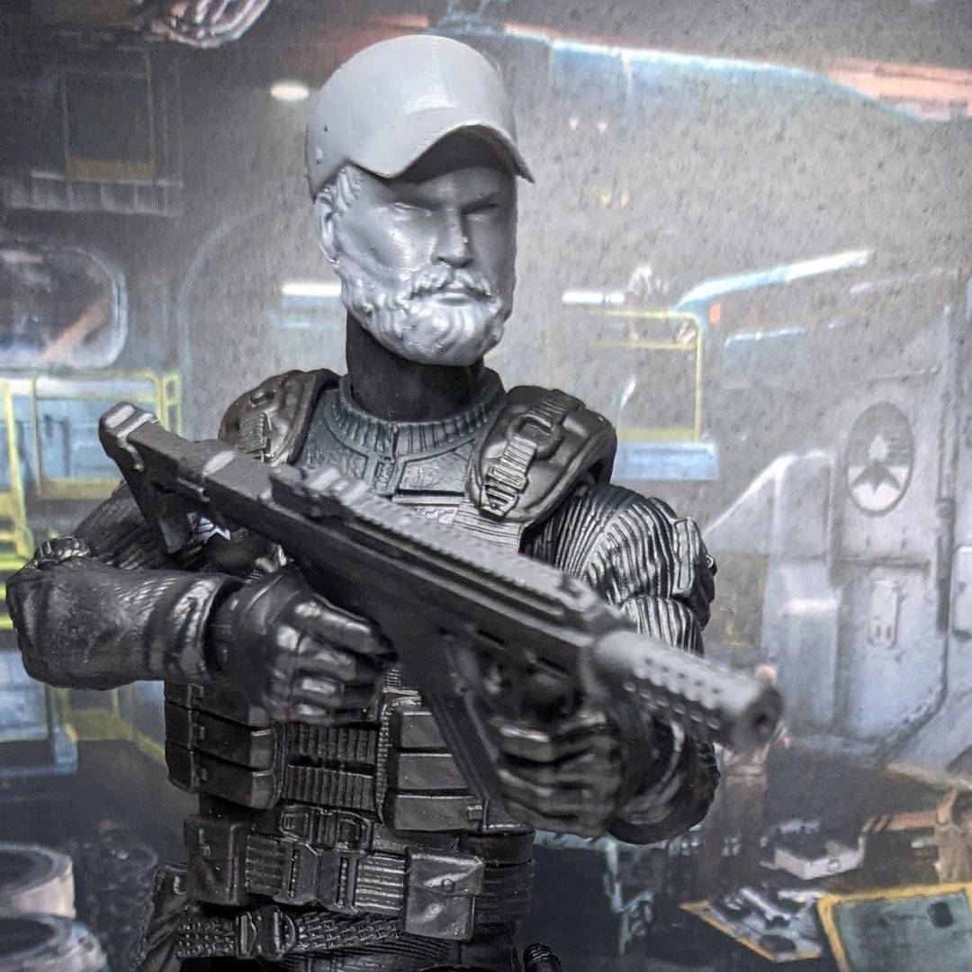 THE OPERATOR Custom 3D Printed Head Sculpt (unfinished, Made to Order ...