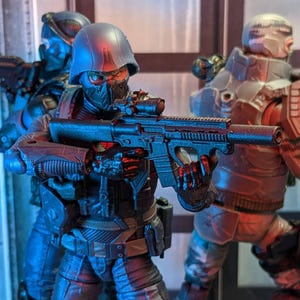 Beowulfe Suppressed with ACOG M4 AR 1:12 Scale Toy Accessory- Dark Arsenal Collection (Unfinished, Made to Order)