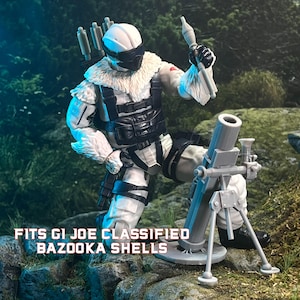 Foldable 60mm Mortar with 2 Shells- Set of 3- 1:12 Toy Accessory (Redesign, Unfinished, Made to Order)