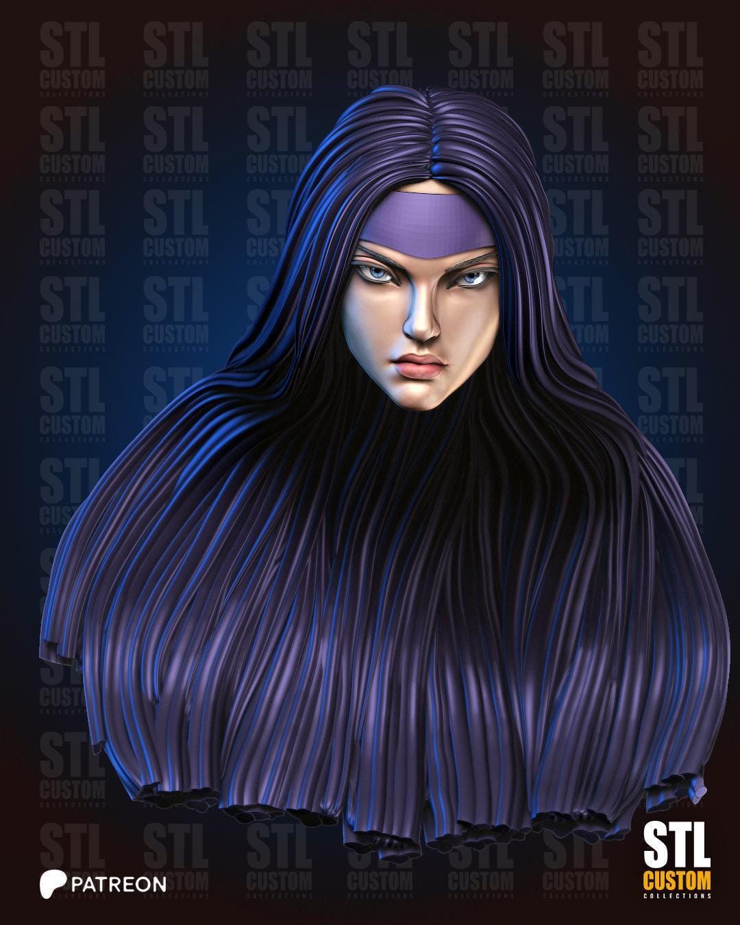 Psychic Assassin- 3D File Custom Print- 3D Printed Head Sculpt (no ...