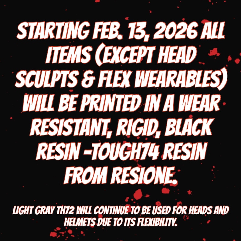 a black background with a red and white text that reads, all items including flex