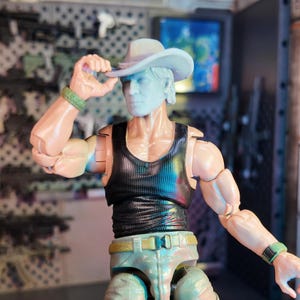 Outlaw Cowboy Arthur with Hat- 3D Printed Head Sculpt (Unfinished, Made to Order)