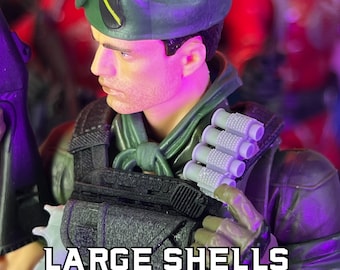 Shotgun Shell Side Saddle Pouch Gear Kitbash Add-on 1:12 Scale Toy Accessory (Kitbash Part ONLY, Unfinished, Made to Order)