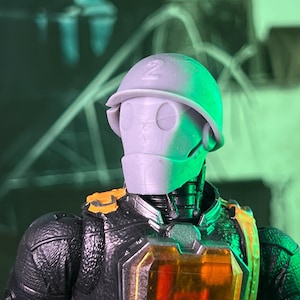 RoboSoldado con casco, escultura de cabeza impresa en 3D a escala 1:12 (sin terminar, hecha a pedido)