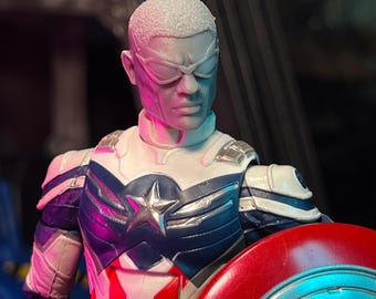 Exclusive Comic Falcon Cap 3D Printed Custom Head Sculpt (Unfinished, Made to Order)
