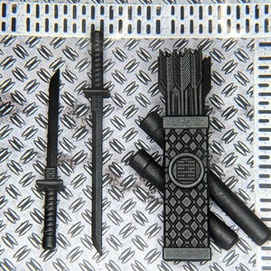 Shadow of the Storm Ninja Accessories Set with Classified Peg 1:12 Scale Toy Accessory (Unfinished, Made to Order)