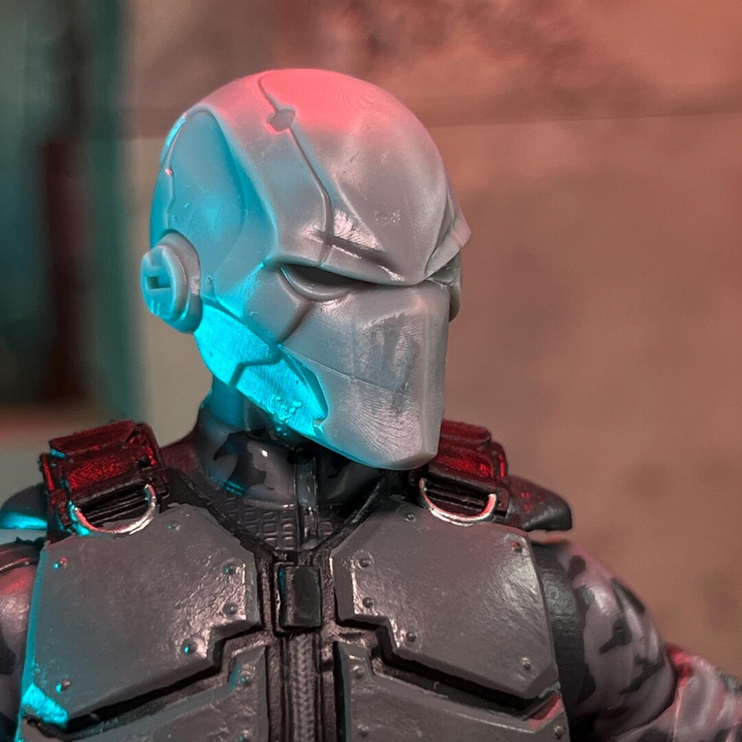 Caped Invincible Red Bat Vigilante Heavy Combat Helmet 3D Printed Head Sculpt ...