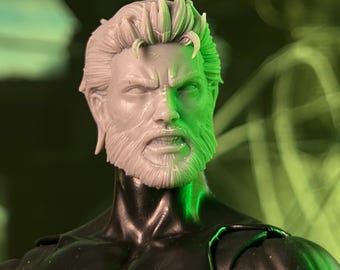 Bearded Spider Vilgiante -ANGRY- 3D Printed Head Sculpt (Unfinished, Made to Order)