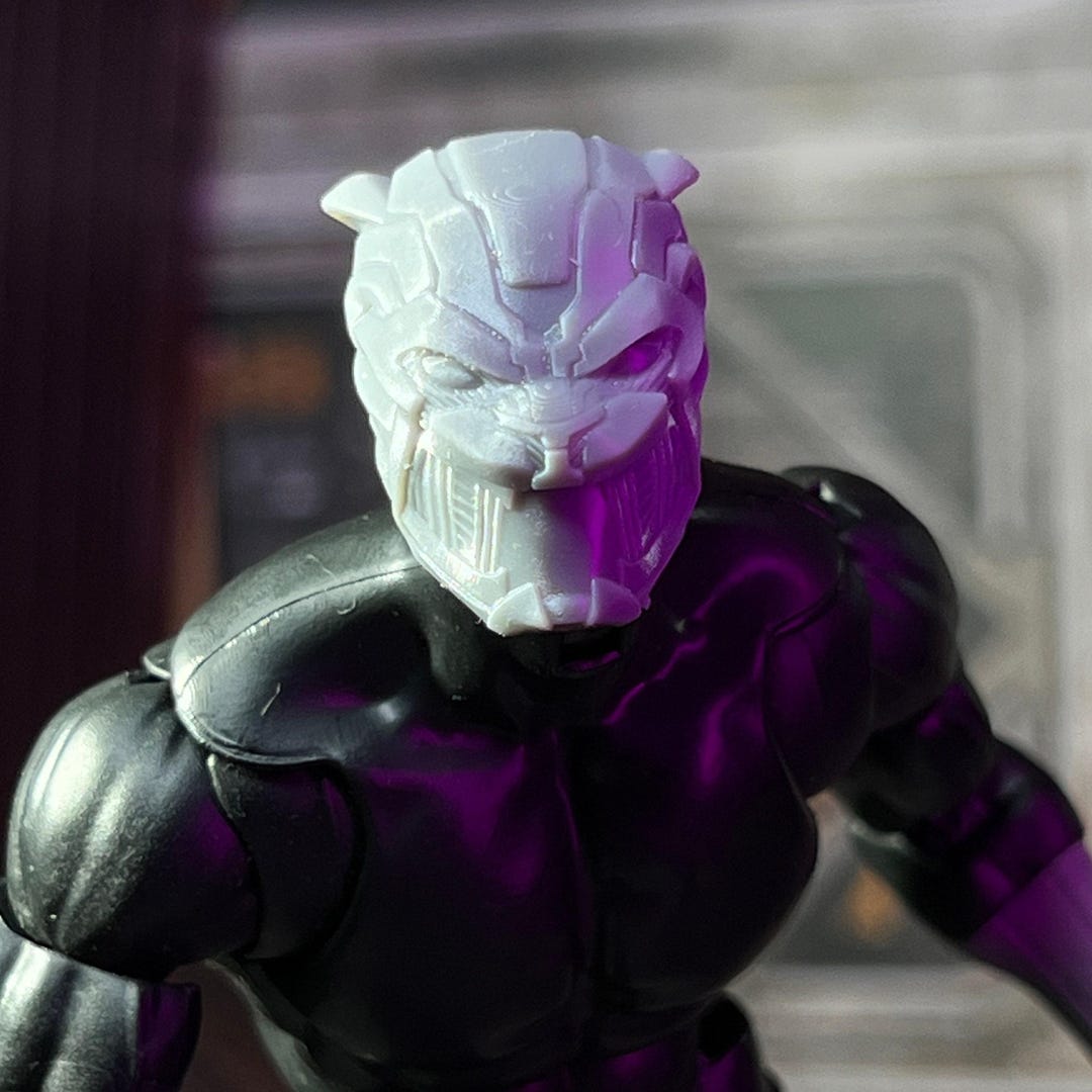 Tech Warrior Panther Prince Custom 3D Printed Head Sculpt (unfinished ...