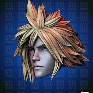 Buster Cloud, Final Hero - 3D File Custom Print- 3D Printed Head Sculpt (No Paint, Ships Unfinished, Custom Made to Order)