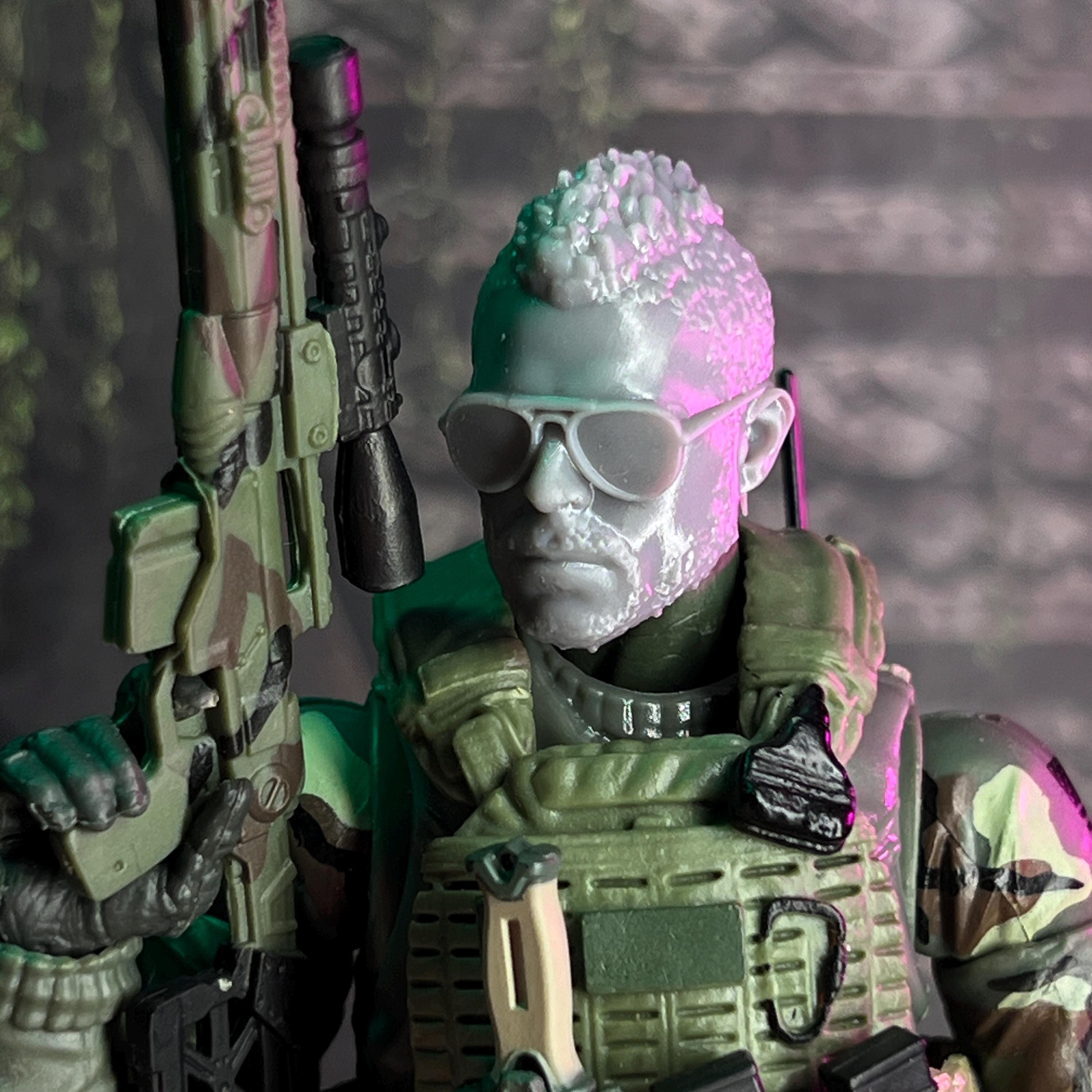 Bravo 6 CIA Operator Custom 3D Printed Head Sculpt (inacabado, feito sob encomenda)