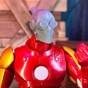 Omni Genius Robot Man 3d Printed Head Sculpt (Unfinished, Made to Order)