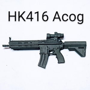 HK416 With Acog Scope 1:12 Scale Toy Accessory (Unfinished, Made to Order)
