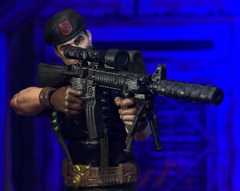 M4 Night Marksman Suppressed Assault Rifle with Bipod 1:12 Scale Toy Accessory (Unfinished, Made to Order)