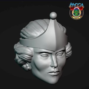 Cabeza de Reina Eterna Mega CustomX para MOTU Origins Scale - Accesorio de juguete (impresión a pedido, sin terminar, hecho a pedido, cuerpo de figura NO incluido)