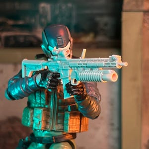 Hellstriker ACOG AR-15 M203 Grenade Launcher Rifle 1:12 Scale Toy Accessory (Unfinished, Made to Order)