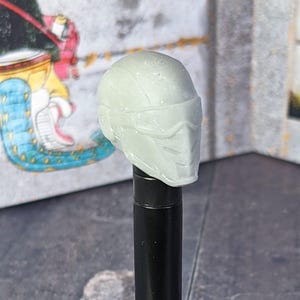 Escultura de cabeza impresa en 3D personalizada de NINJA COMMANDO (sin terminar, hecha a pedido)