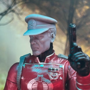 Red Spectre &quot;Colonel Black&quot; 3D Printed Custom Head Sculpt (Unfinished, Made to Order)