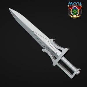 Mega CustomX Sword of Power con protezione nocche MOTU Origins Scale - Accessorio giocattolo (stampa su richiesta, non rifinito, corpo della figura NON incluso)