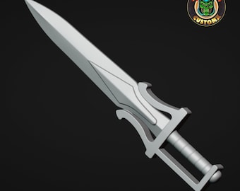 Mega CustomX Sword of Power with Knuckle Guard MOTU Origins Scale- Toy Accessory (Print on Demand, Unfinished, Figure body NOT included)