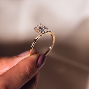 1.5 CT Oval Cut Lab Grown Diamond Ring, Hidden Halo Engagement Ring, IGI Certified Diamond Ring, 14K Yellow Gold Ring, Anniversary Ring
