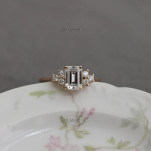 2.5 CT Emerald Cut Lab Grown Diamond Engagement Ring, IGI Certified F/VS2 Lab Created Diamond Wedding Ring For Women, Solitaire Diamond Ring