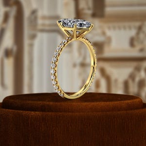 1.50 CT IGI Certified Marquise Pave Set Diamond Ring, 14k Solid Gold Lab Grown Diamond Halo Engagement Ring, Gold Wedding Ring, Propose Ring