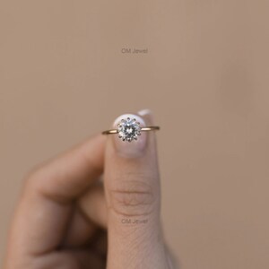 1.5 CT Round Cut Diamond Hidden Halo Engagement Ring, E/VS1 IGI Certified Lab Grown Diamond Wedding Ring, 14K White Gold Anniversary Ring