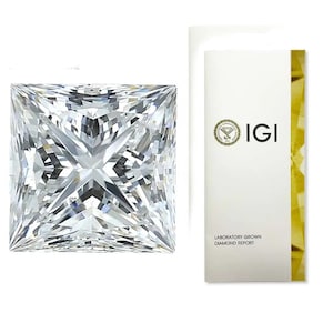 Diamante cultivado en laboratorio de talla princesa con certificación IGI, diamante creado en laboratorio F/VS1 de talla ovalada de 1 CT, diamante cultivado en laboratorio CVD para anillo de compromiso personalizado