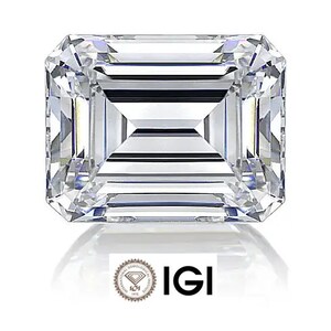 IGI Certified Lab Grown Diamond, 1 CT Emerald Cut Lab Created Diamond For Engagement Ring, D/VS2 Cvd Lab Diamond For Custom Wedding Ring